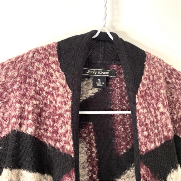 Lucky Brand Multicoloured Fuzzy Geometric Cardigan - Picture 6 of 10